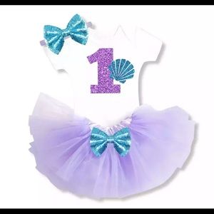 Little mermaid first birthday tutu dress